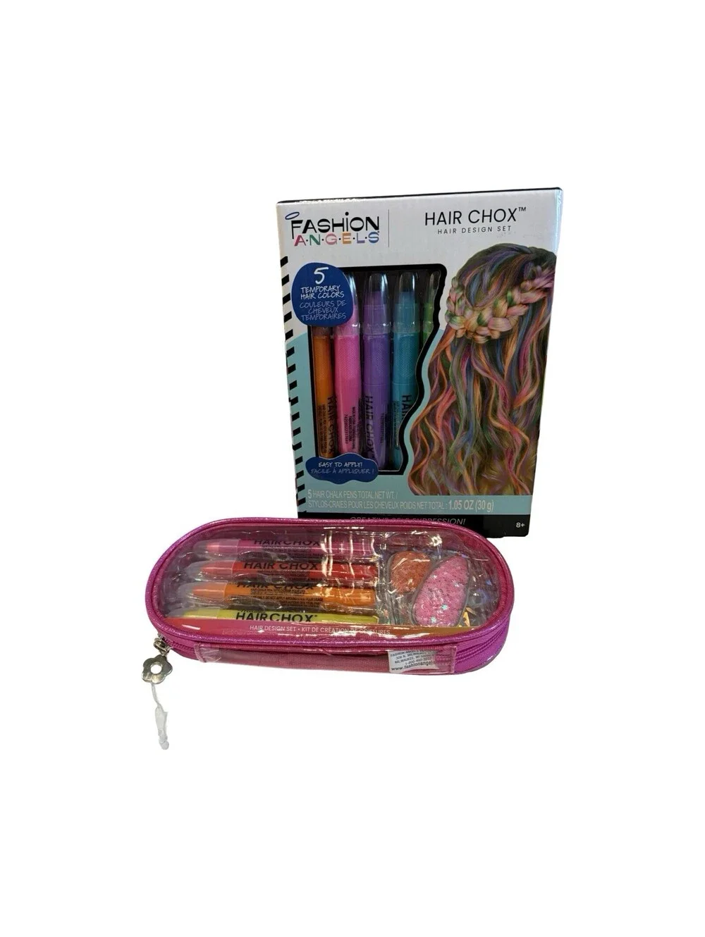 Fashion Angels Hair Chox Hair Design Set, Lot Neon Colorful Pens